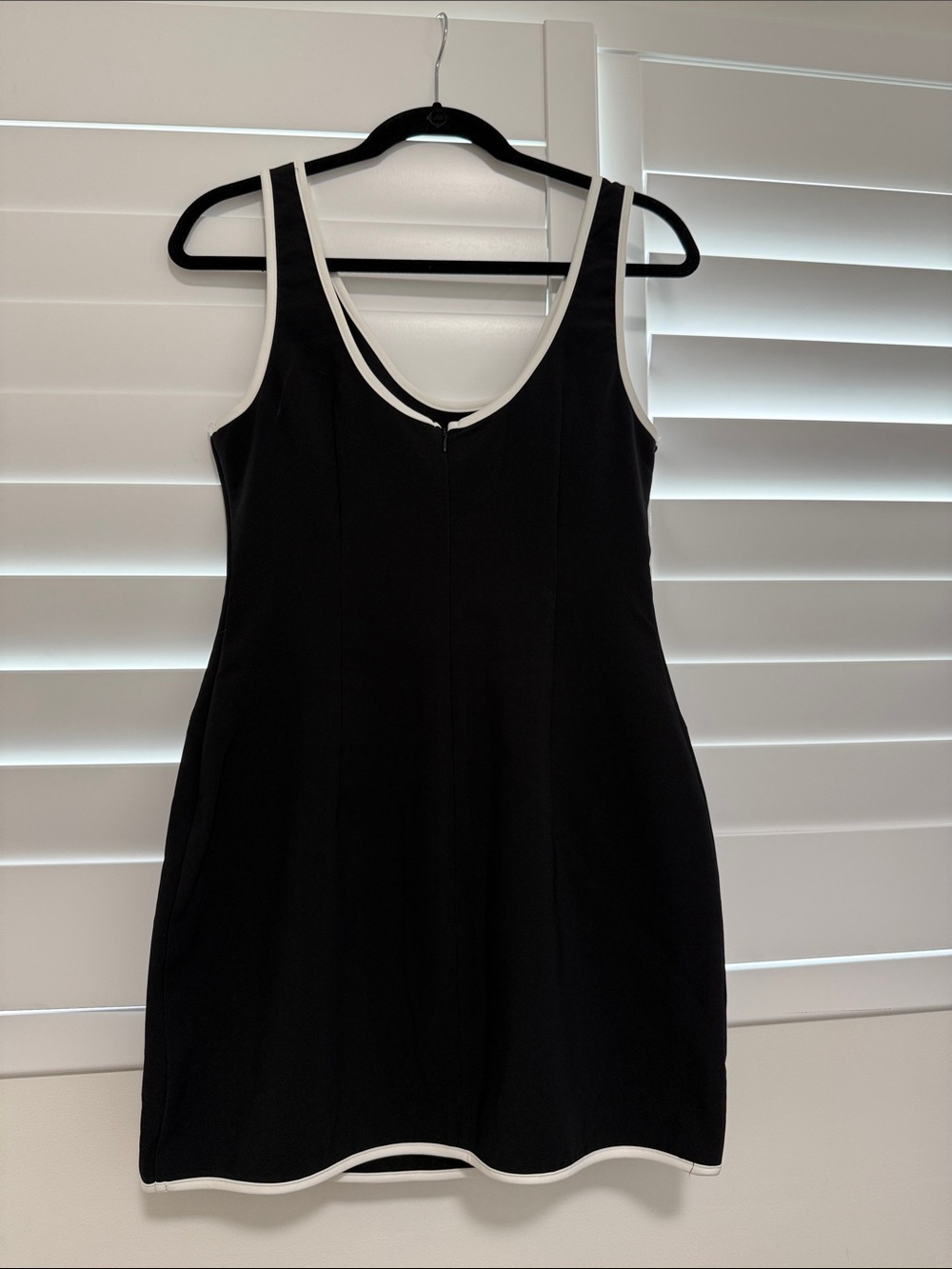 Commense Black Mini Dress with White Trim - Picture 2 of 4
